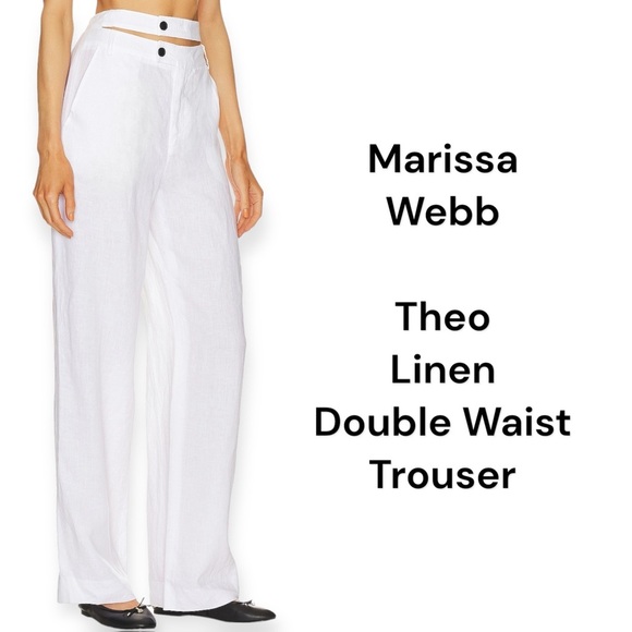 Marissa Webb White Linen Trouser Pants size 6 - Picture 2 of 8